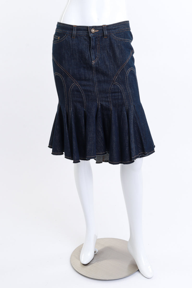 Alexander McQueen 2004 S/S Deliverance Collection Denim Skirt on mannequin @RECESS LA