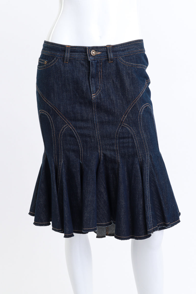 Alexander McQueen 2004 S/S Deliverance Collection Denim Skirt detail mannequin @RECESS LA