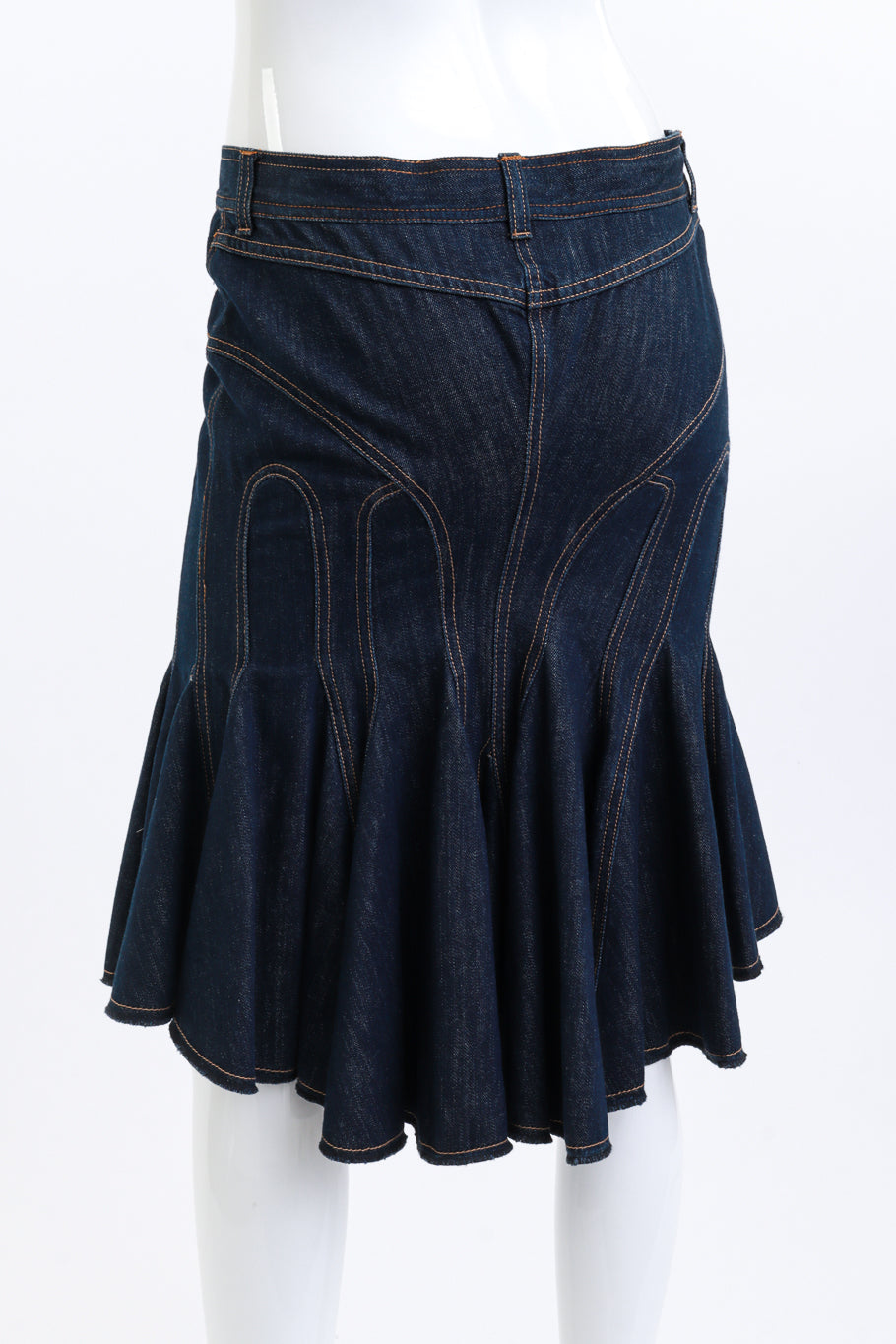 Alexander McQueen 2004 S/S Deliverance Collection Denim Skirt back mannequin @RECESS LA