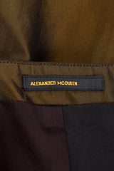 Vintage Alexander McQueen 1997 S/S Tafetta Cutaway Jacket & Skirt Set skirt label @recess la