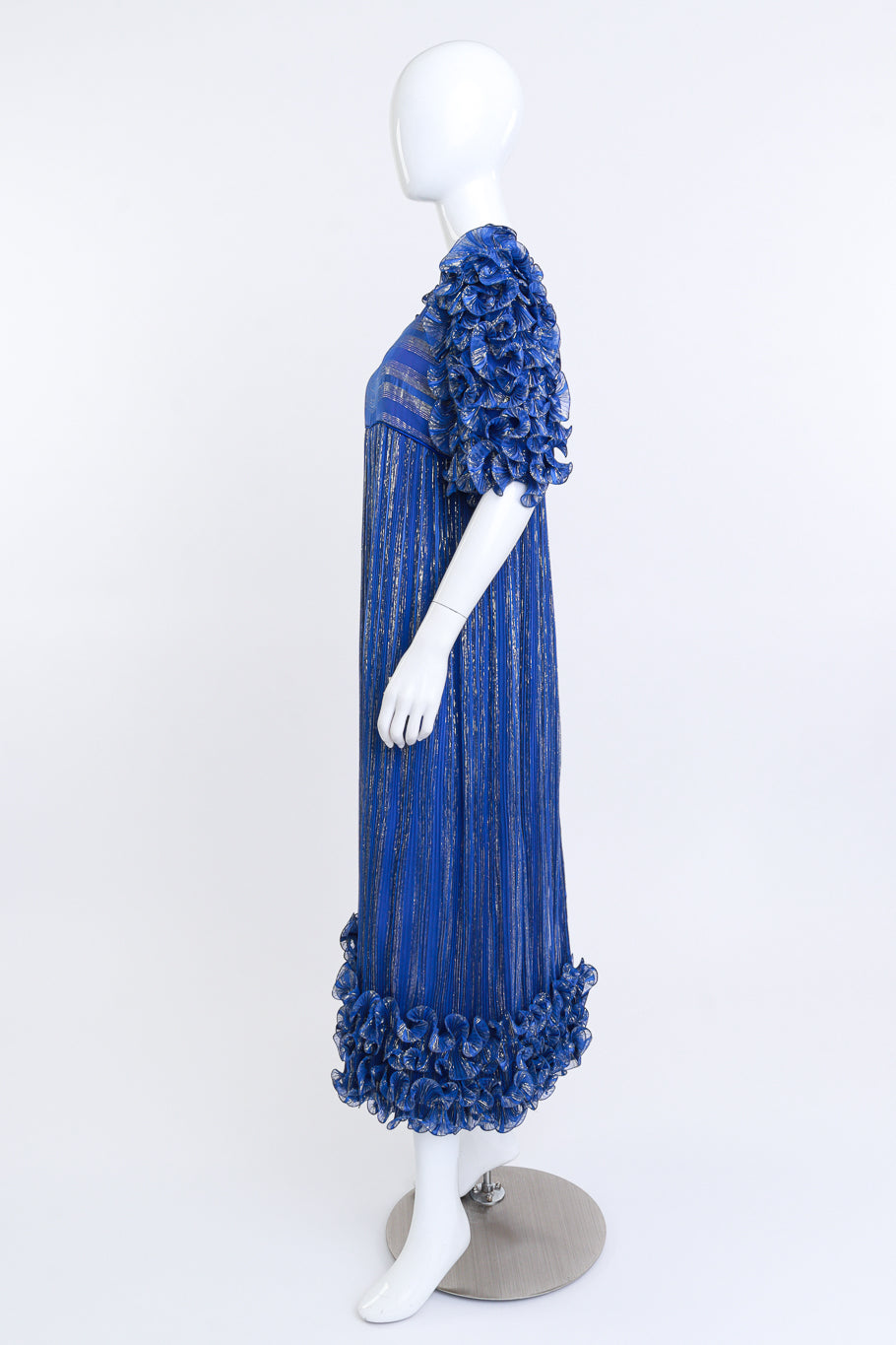 Alfred Bosand Royal Blue Empire Gown side @RECESS LA