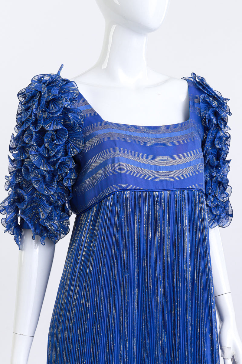 Alfred Bosand Royal Blue Empire Gown front @RECESS LA