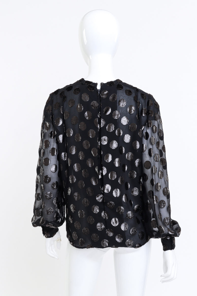 André Laug Metallic Polka Dot Silk Blouse back @RECESS LA