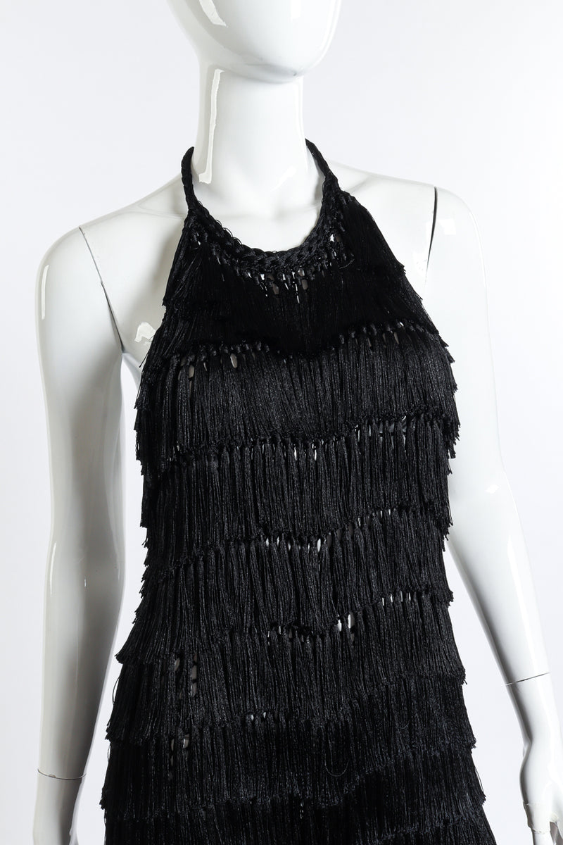 Fringe Lurex Jumpsuit by Andrea Almeida front detail mannequin @RECESS LA