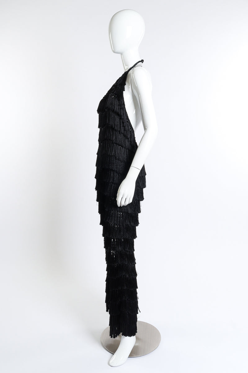 Fringe Lurex Jumpsuit by Andrea Almeida side view mannequin @RECESS LA