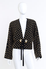 Vintage Anne Klein Studded Wool Cashmere Jacket front on mannequin @recess la