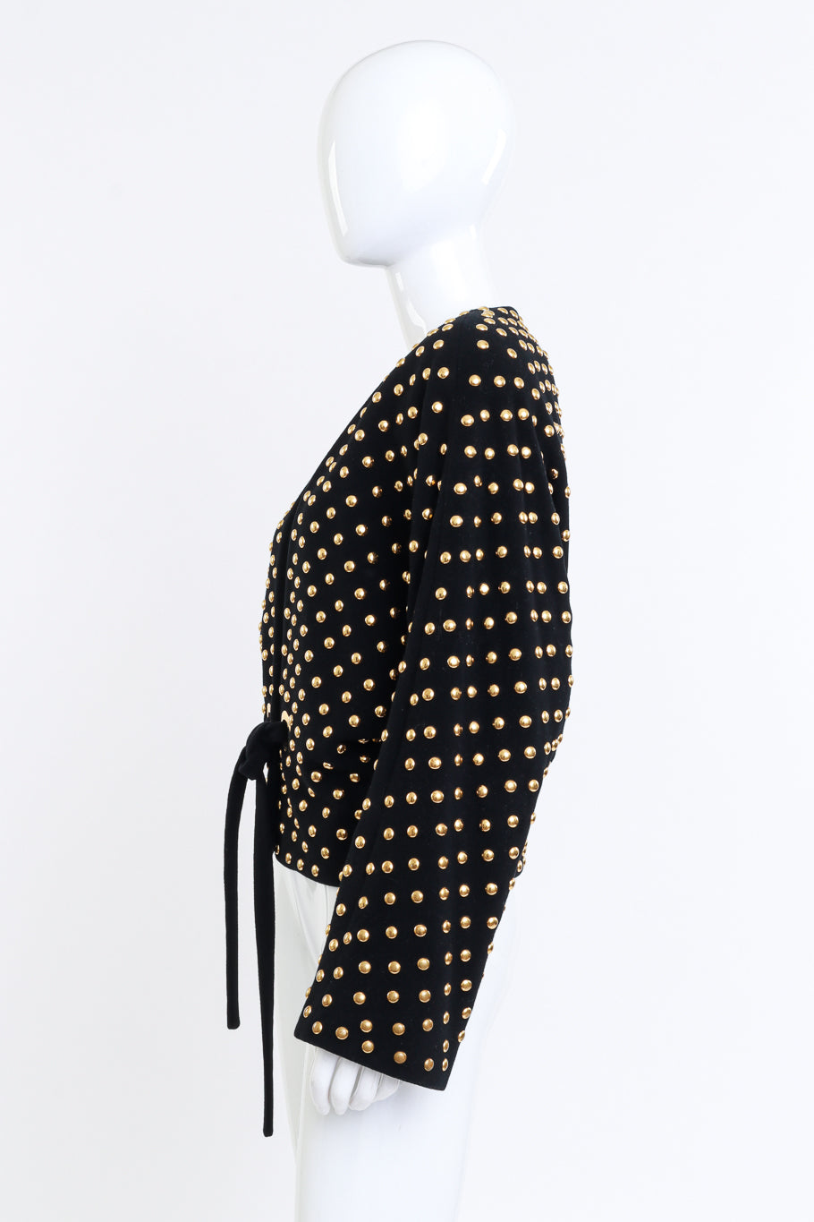 Vintage Anne Klein Studded Wool Cashmere Jacket side on mannequin @recess la