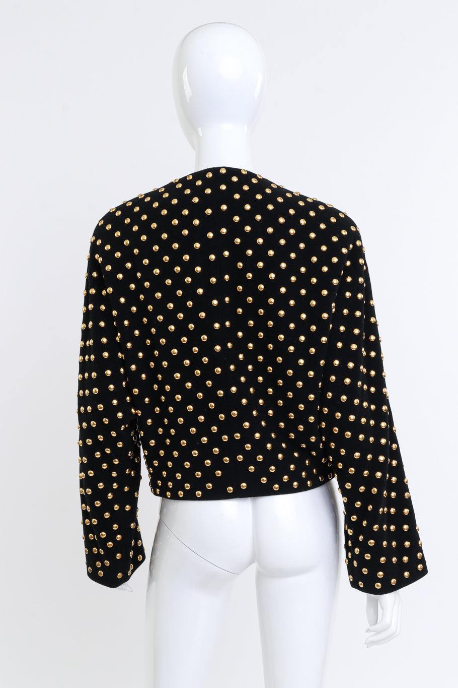 Vintage Anne Klein Studded Wool Cashmere Jacket back on mannequin @recess la