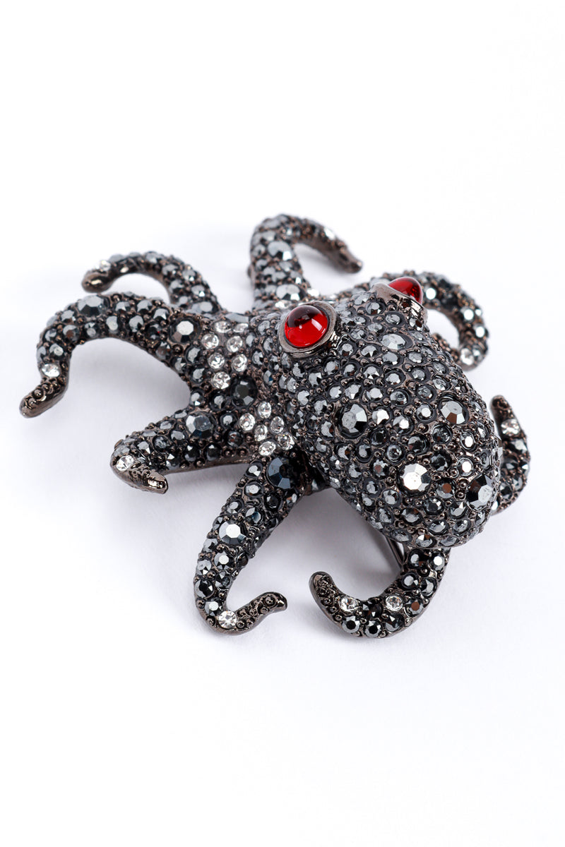 Kenneth Jay Lane Black Sea Rhinestone Octopus Brooch @RECESS LA