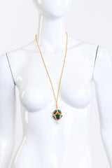 Kenneth Jay Lane Crystal Imperial Egg Teardrop Pendant Necklace worn @RECESS LA