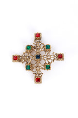 Kenneth Jay Lane Jeweled Cross Brooch @RECESS LA