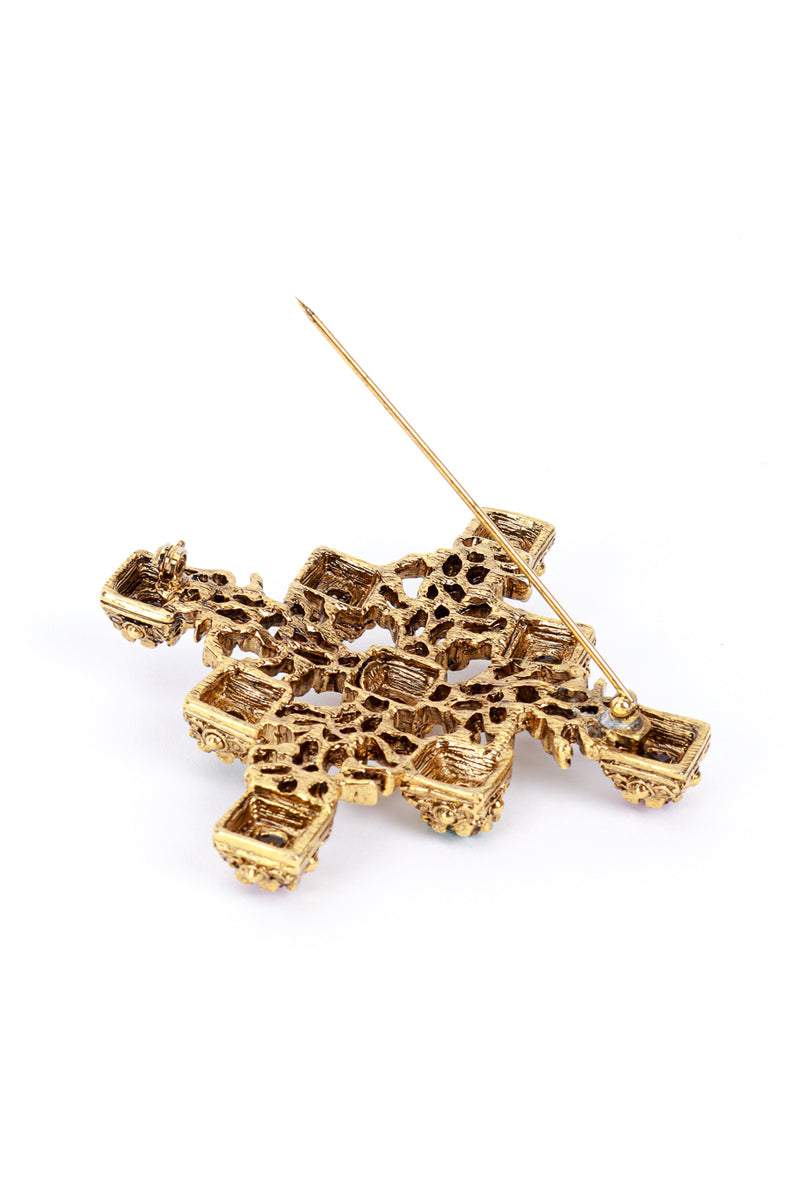 Kenneth Jay Lane Jeweled Cross Brooch open @RECESS LA