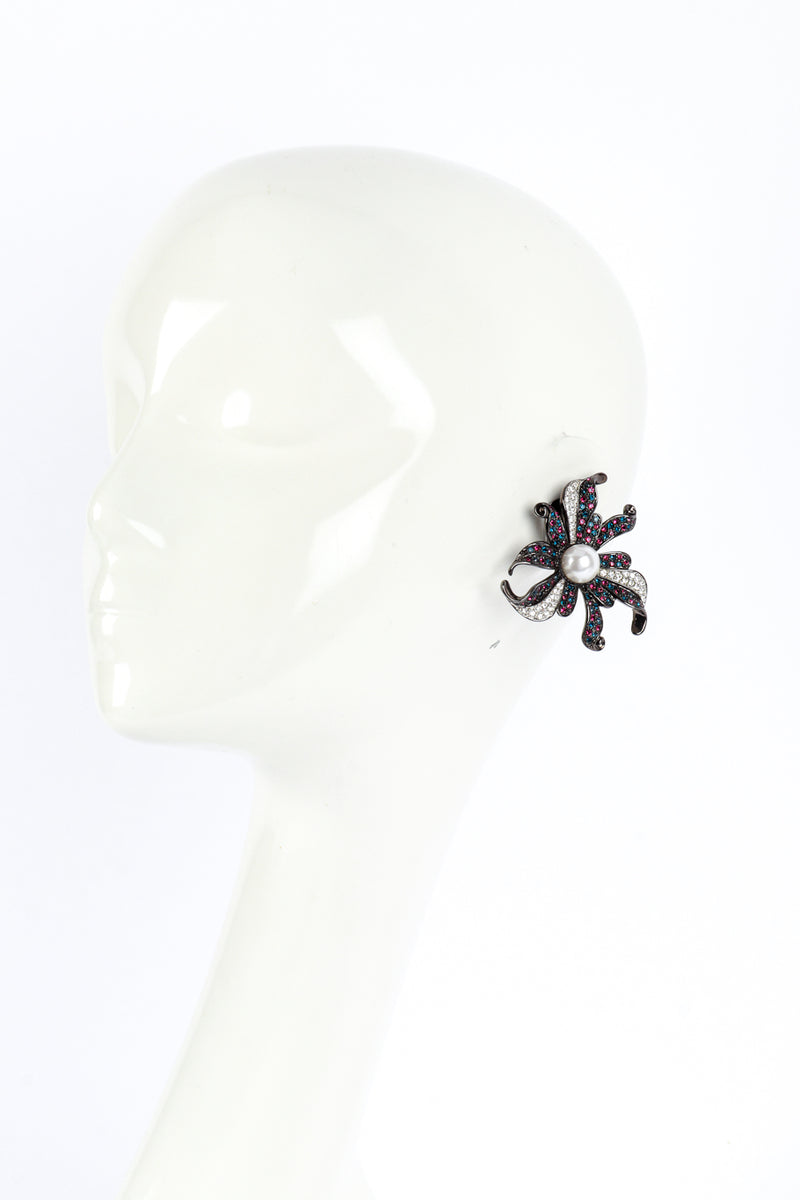 Kenneth Jay Lane Floral Sunburst Earrings worn @RECESS LA