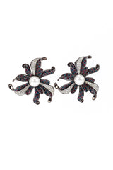 Kenneth Jay Lane Floral Sunburst Earrings @RECESS LA