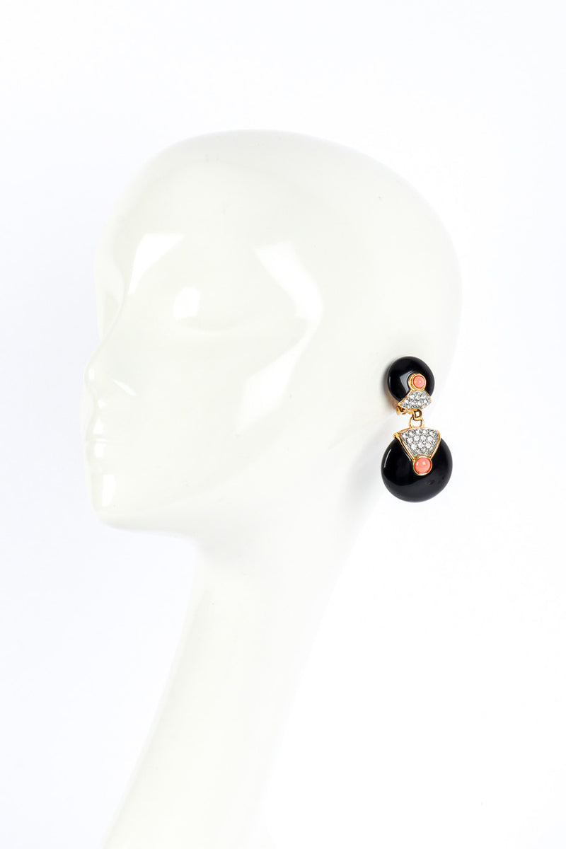 Kenneth Jay Lane Art Deco Disc Drop Earrings worn @RECESS LA