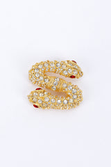 Vintage Kenneth Jay Lane Crystal Double Snake Head Brooch front @recess la