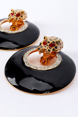 Vintage Kenneth Jay Lane Cheetah Door Knocker Hoop Earrings detail @recess la