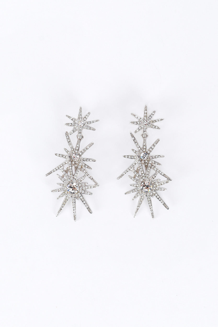 Kenneth Jay Lane Rhinestone Starburst Drop Earrings front @recess la