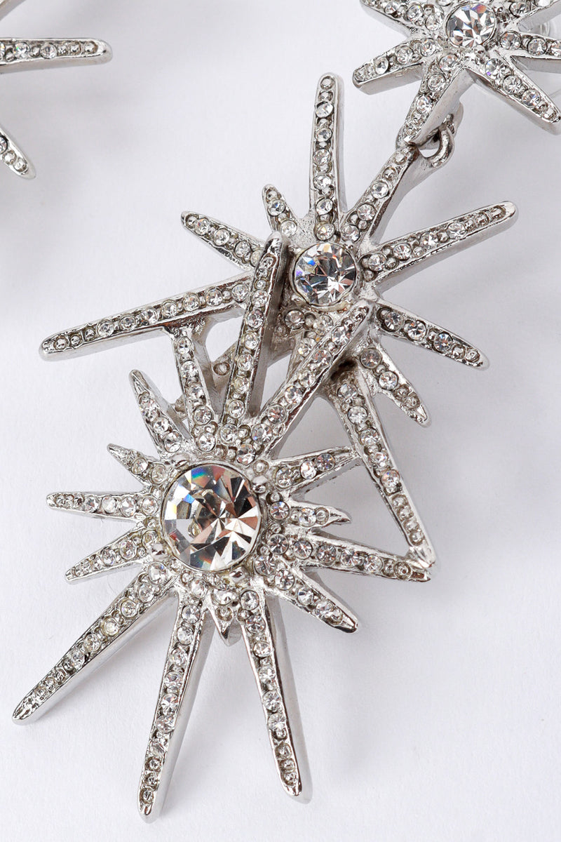 Kenneth Jay Lane Rhinestone Starburst Drop Earrings detail @recess la