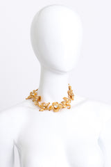 Vintage Kenneth Jay Lane Flora Pendant Collar Necklace on mannequin @recess la