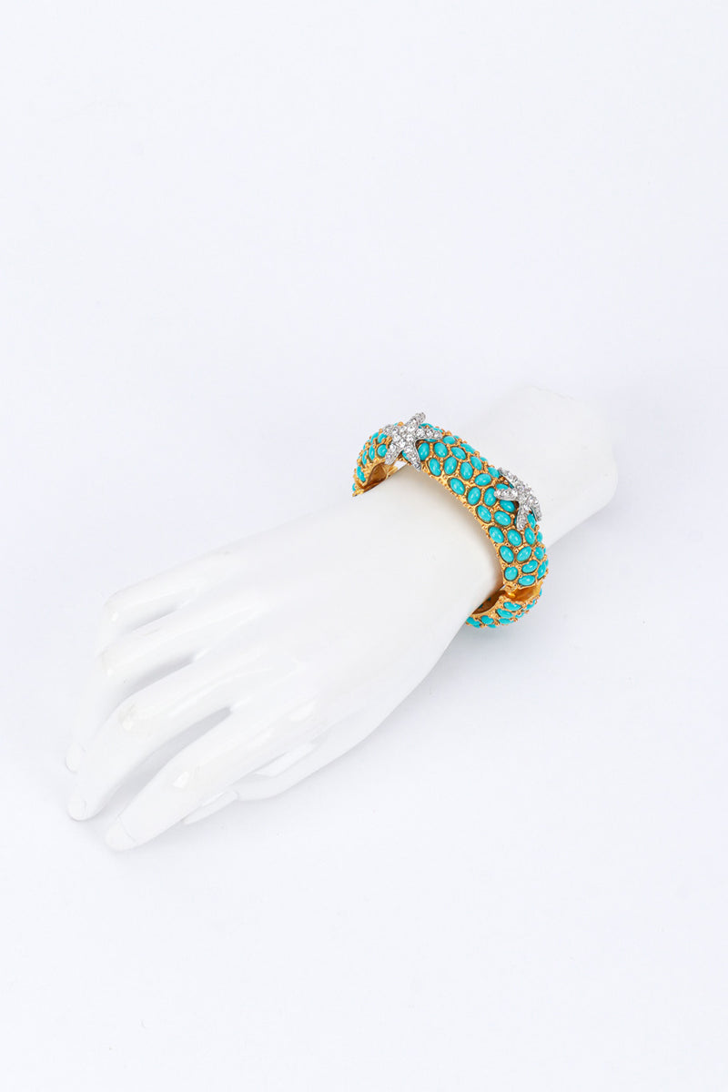 Kenneth Jay Lane Beaded Crystal Starfish Bracelet on mannequin hand @recess la