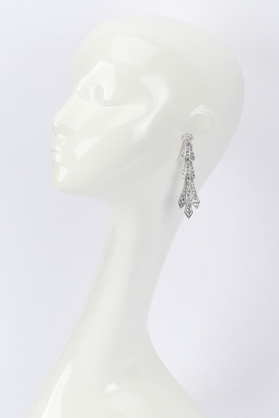 Kenneth Jay Lane Pteruges Rhinestone Drop Earrings mannequin @RECESS LA