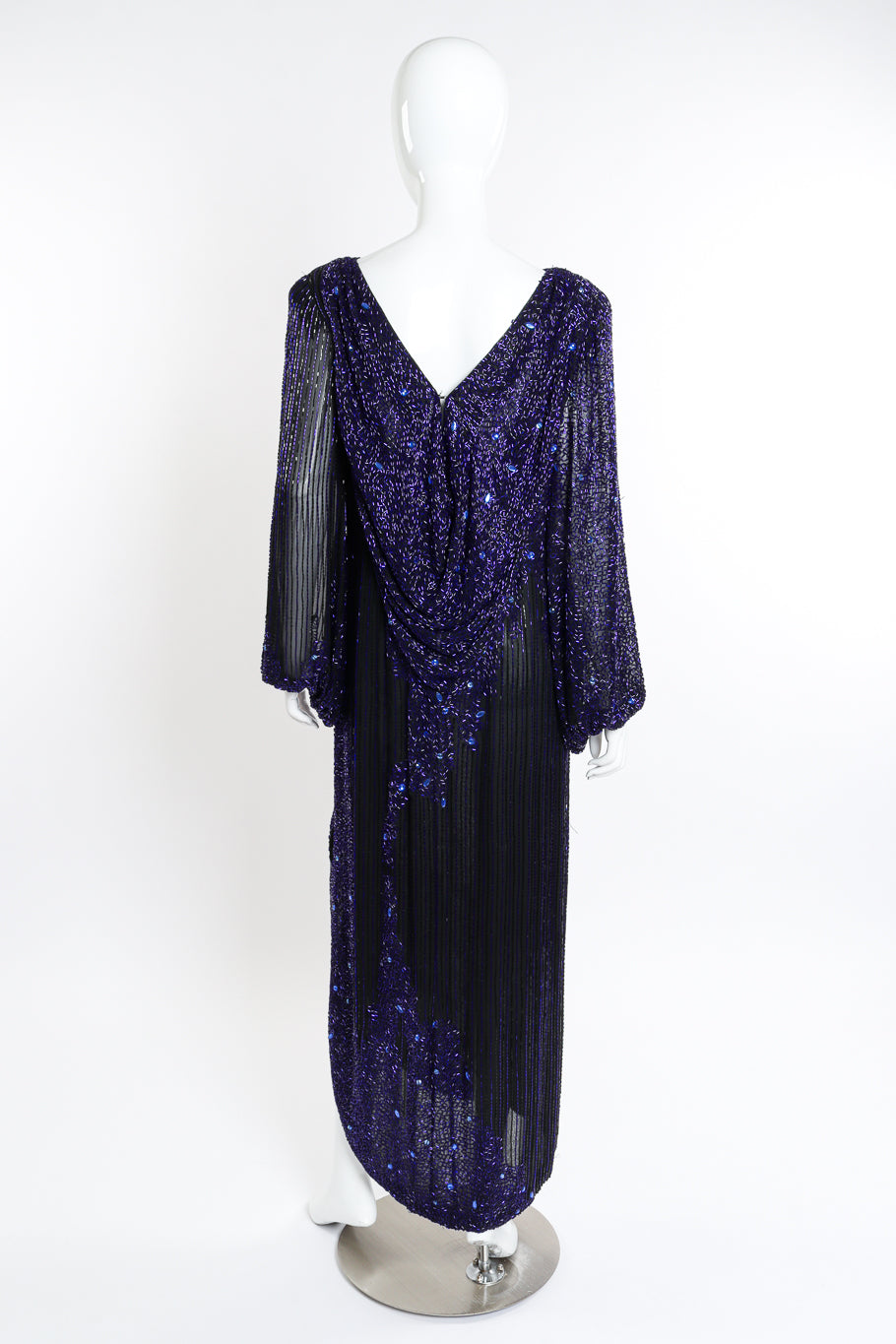 Vintage Bob Mackie Beaded Low Back Dress back on mannequin closed @recessla