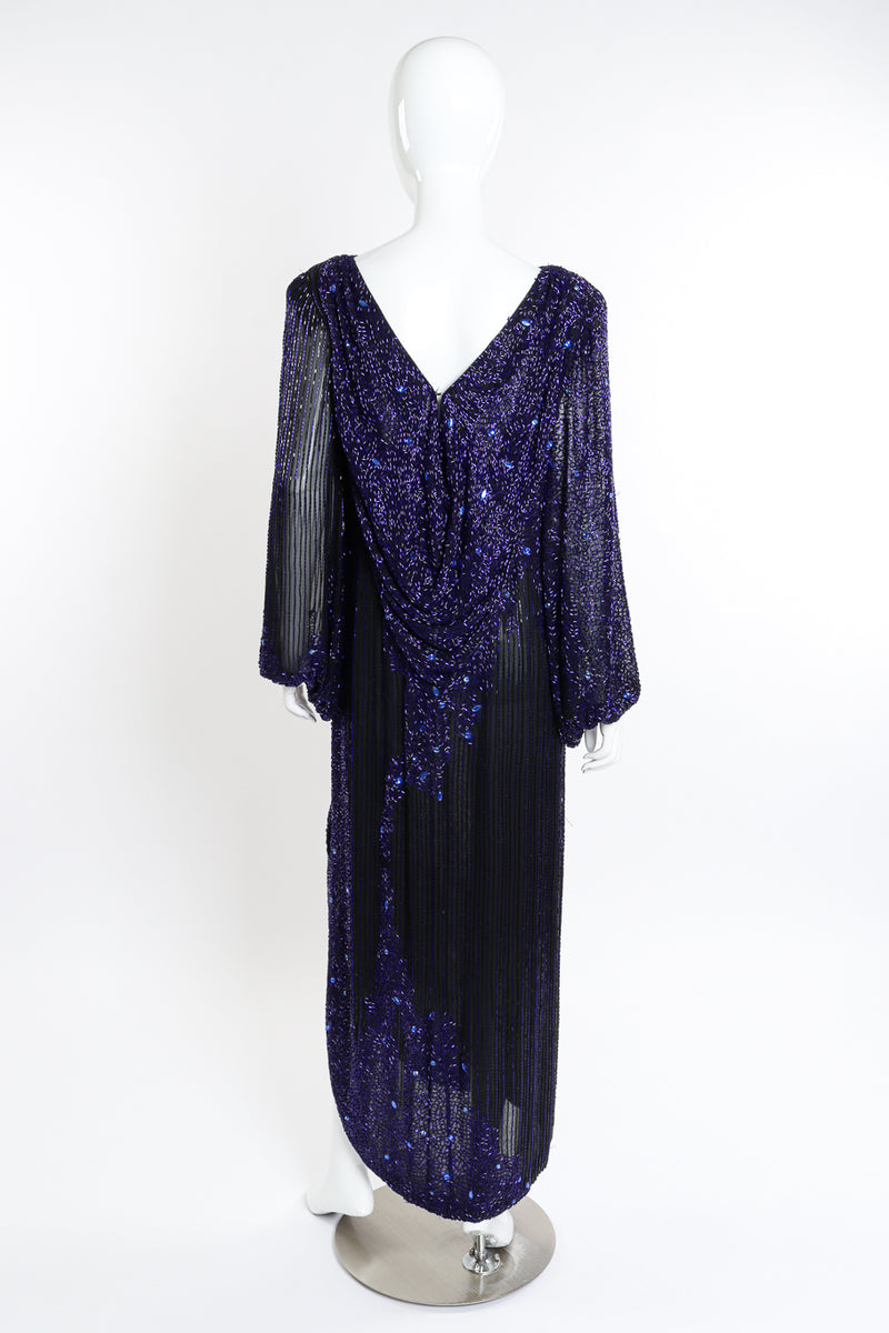 Vintage Bob Mackie Beaded Low Back Dress back on mannequin closed @recessla