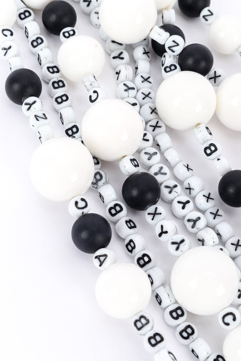 Vintage Multi-Strand Letter Bead Necklace closeup @recessla