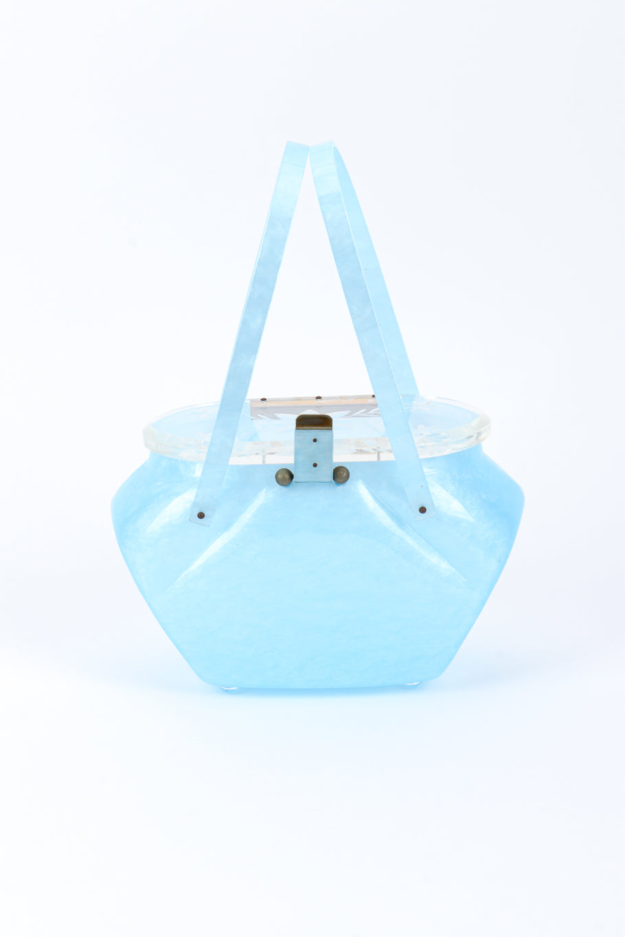 Vintage Pearlescent Lucite Box Bag front @recessla