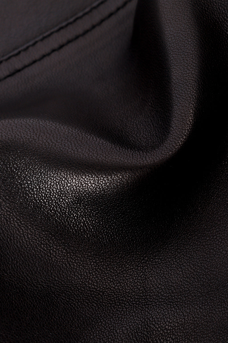 Balmain Leather Biker Vest leather closeup @recess la