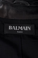 Balmain Leather Biker Vest label @recess la