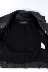 Balmain Leather Biker Vest view of lining @recess la