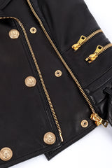 Balmain Leather Biker Vest front hardware closeup @recess la