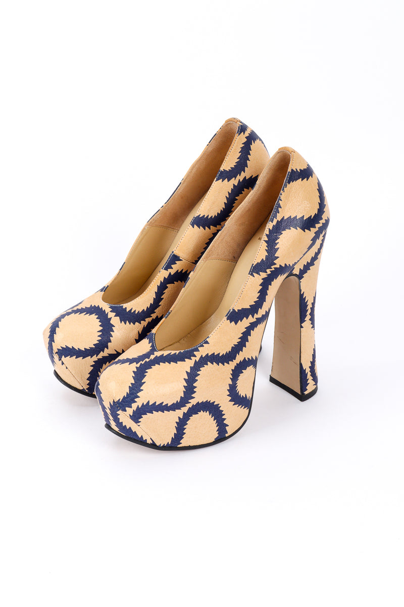 Vivienne Westwood 2013 F/W Squiggle Print Leather Court Shoe 3/4 front @recessla