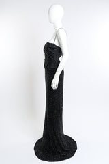  Bellville Sassoon Strappy Sequin Evening Gown on mannequin side @RECESS LA