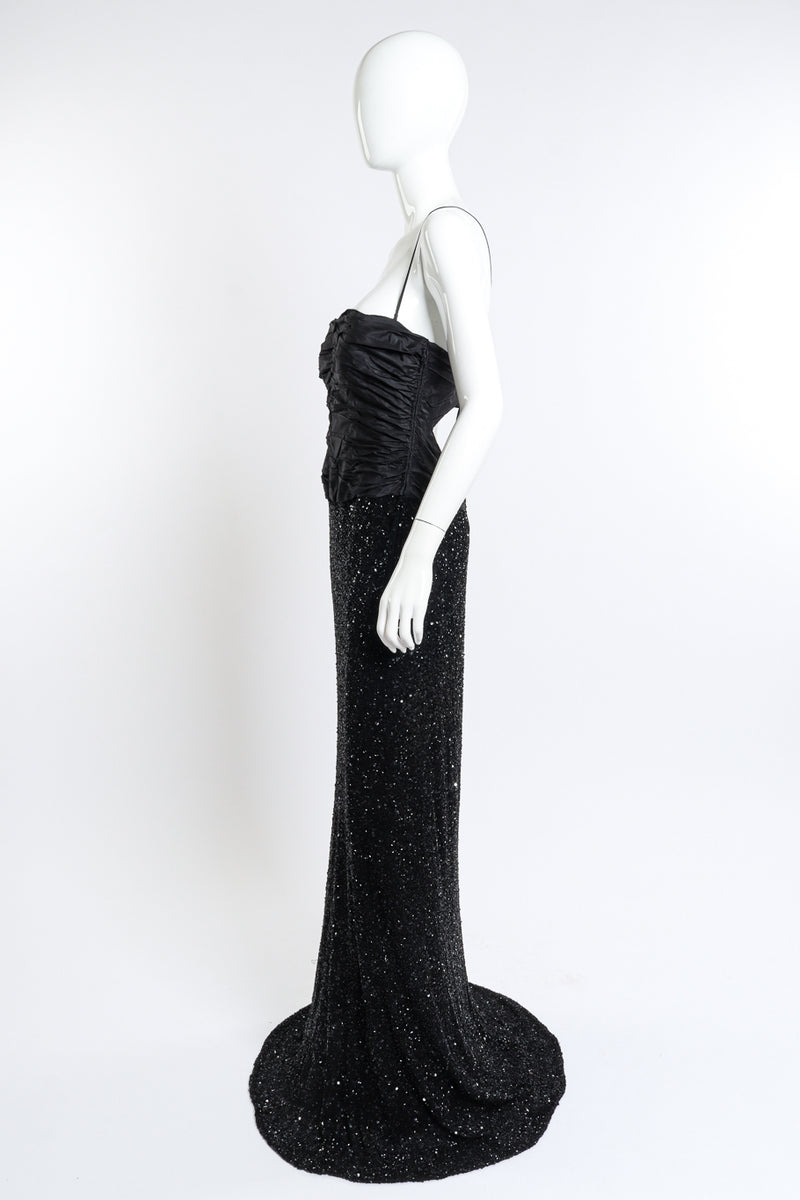  Bellville Sassoon Strappy Sequin Evening Gown on mannequin side @RECESS LA