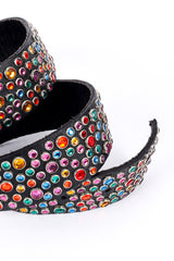 Vintage Michael Morrison MX Rainbow Rhinestone Studded Belt rhinestone stud closeup @recessla