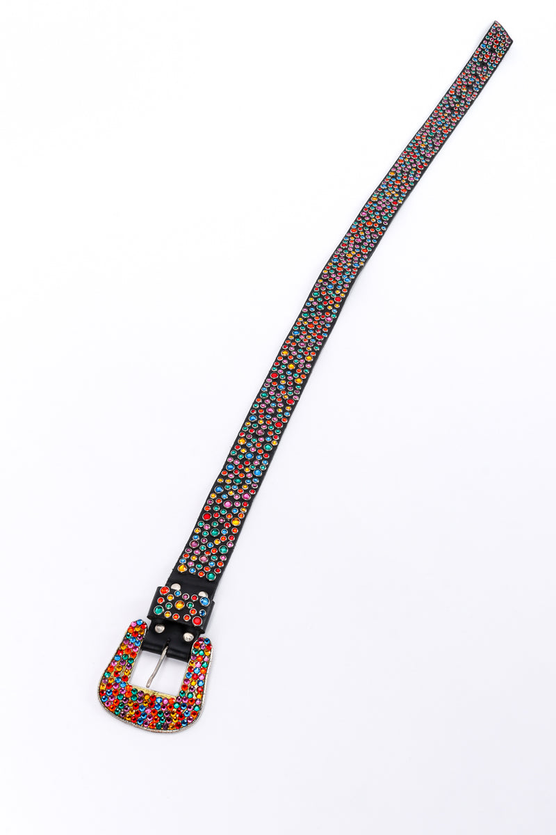 Vintage Michael Morrison MX Rainbow Rhinestone Studded Belt front extended @recessla