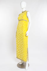 Vintage Bernetti Beaded Floral Burnout Gown 3/4 front on mannequin @recess la