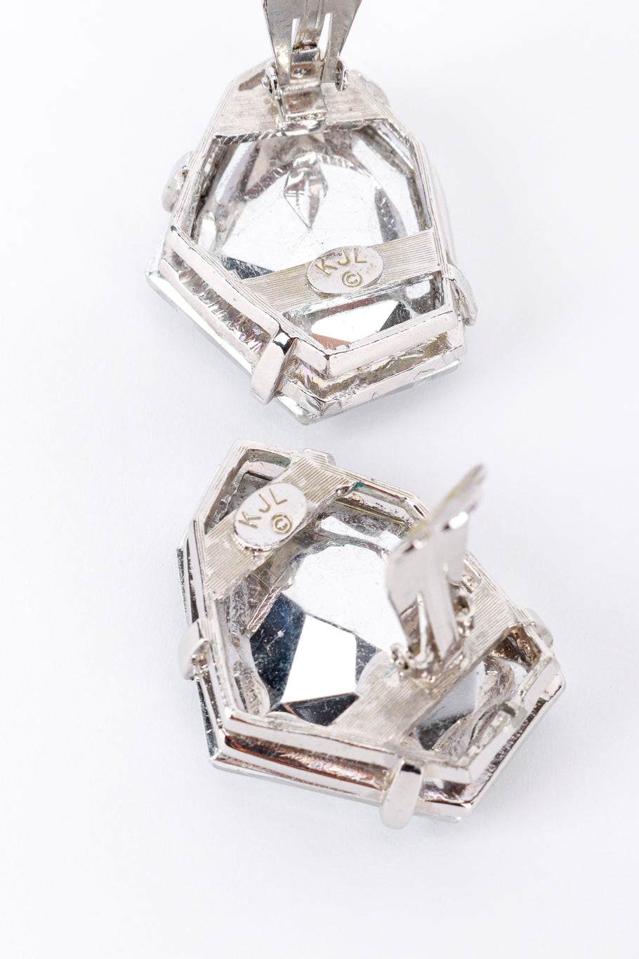 Kenneth Jay Lane Crystal Rhinestone Nugget Earrings signature @RECESS LA