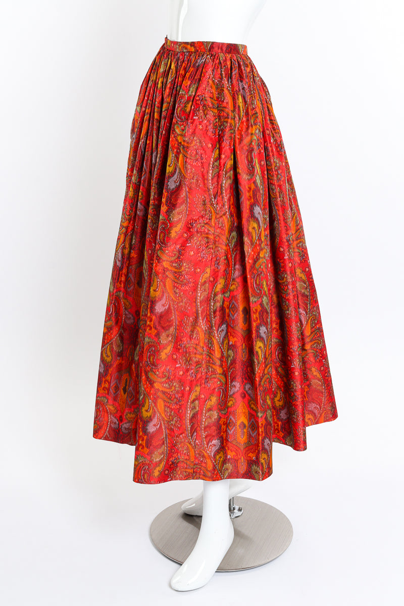 Paisley Taffeta Ball Skirt by Bill Blass on mannequin side @recess la