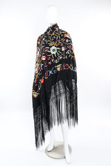 Vintage Floral Piano Shawl front view on mannequin @Recessla