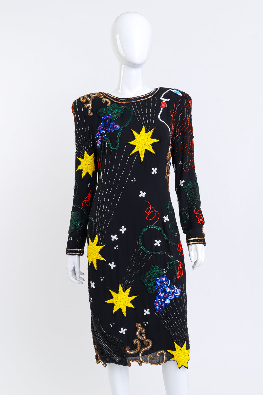 Vintage Sequin & Bead Pop Art Dress @RECESS LA