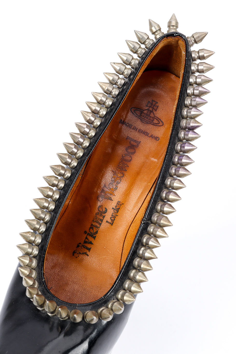 Vintage Vivienne Westwood Spike Studded Super Elevated Court Platforms inner sole @recessla