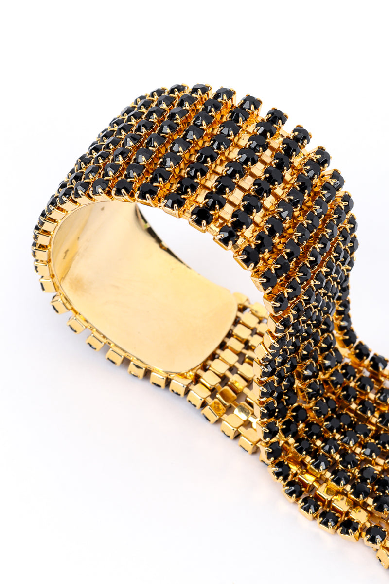 Vintage Crystal Fringe Cuff Bracelet view of inner cuff @recess la