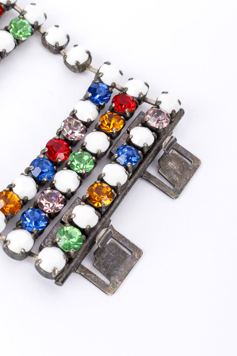 Vintage De Liguoro Crystal Frame Bracelet tab closure closeup @recessla