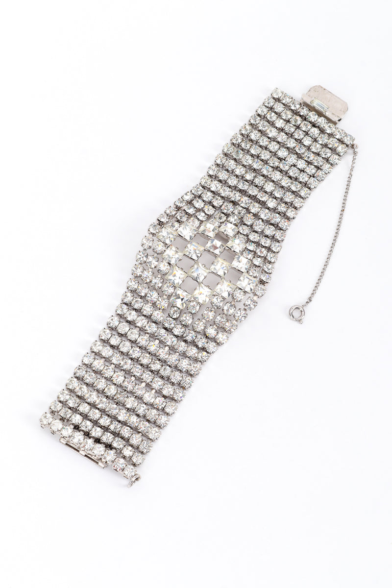 Vintage Checkered Rhinestone Bracelet front @recess la