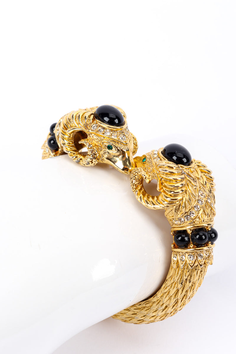 Vintage Craft Jeweled Ram Bracelet on mannequin @recessla