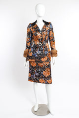 Vintage Mink Cuff Jacket and Skirt Set front on mannequin @recessla